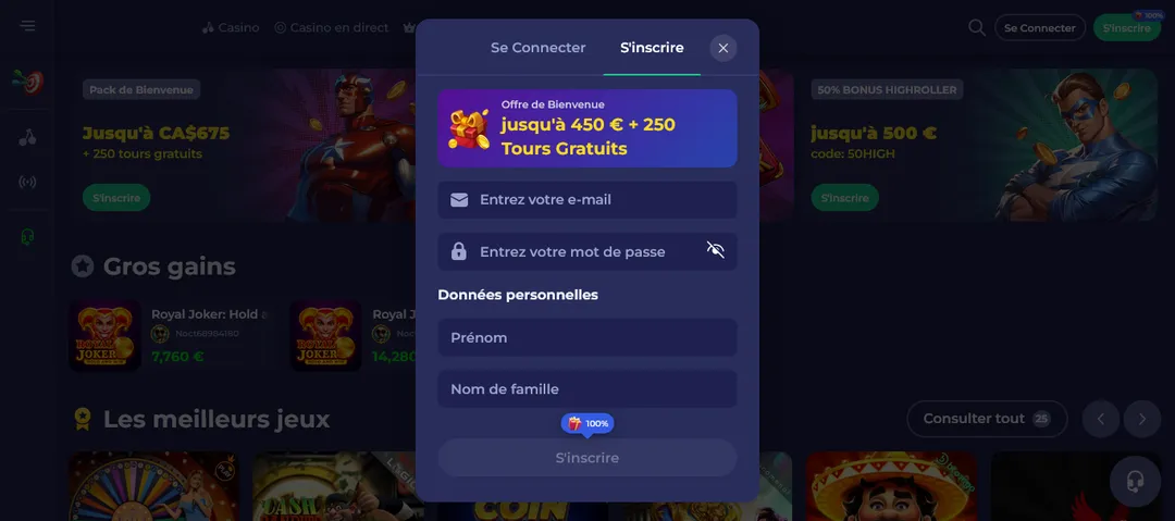 Bruno Casino inscription